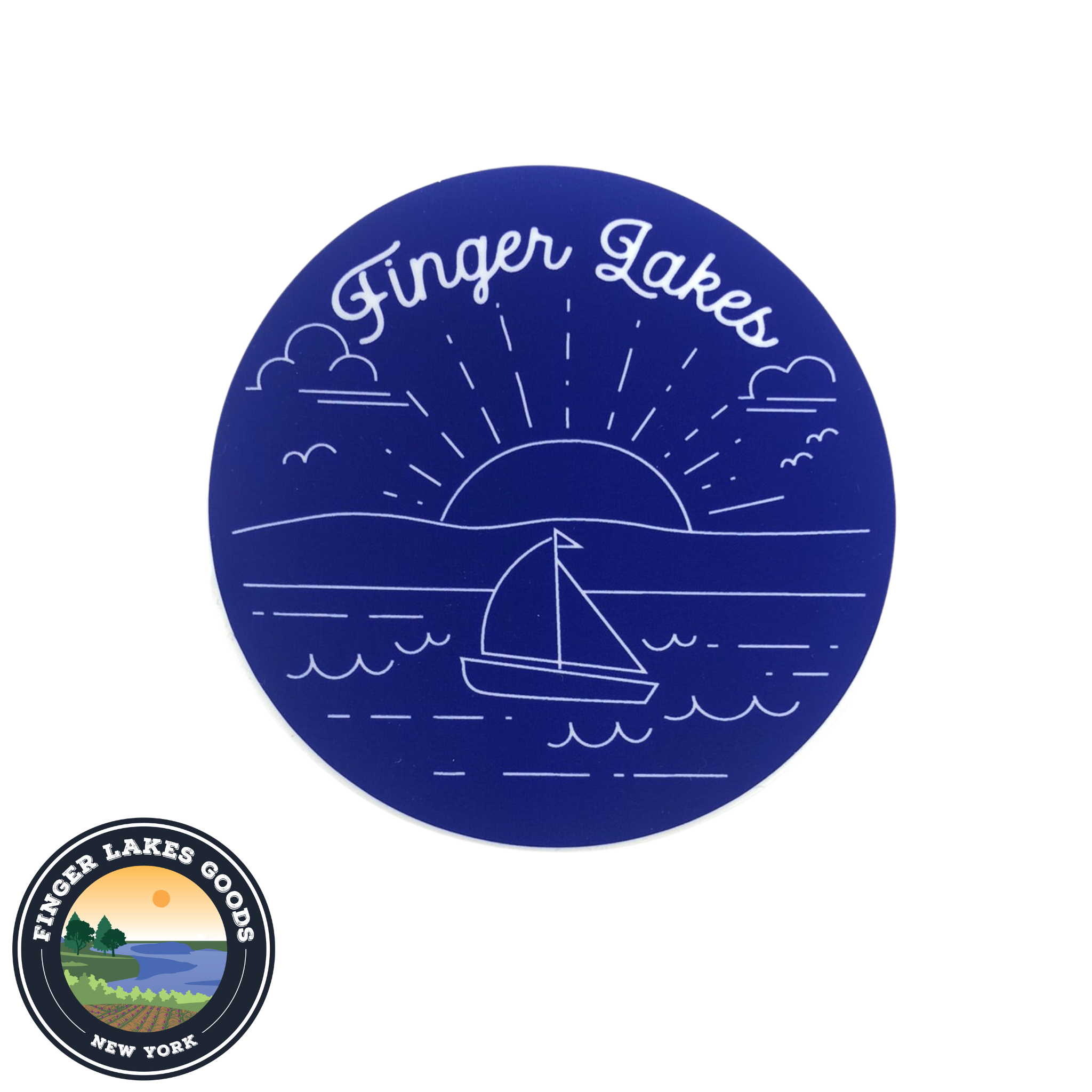 Finger Lakes Monoline Sticker Magnet – Vinifera New York