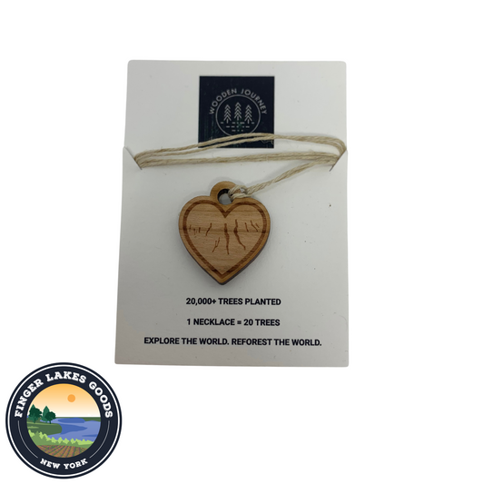 Wooden Heart Finger Lakes Necklace