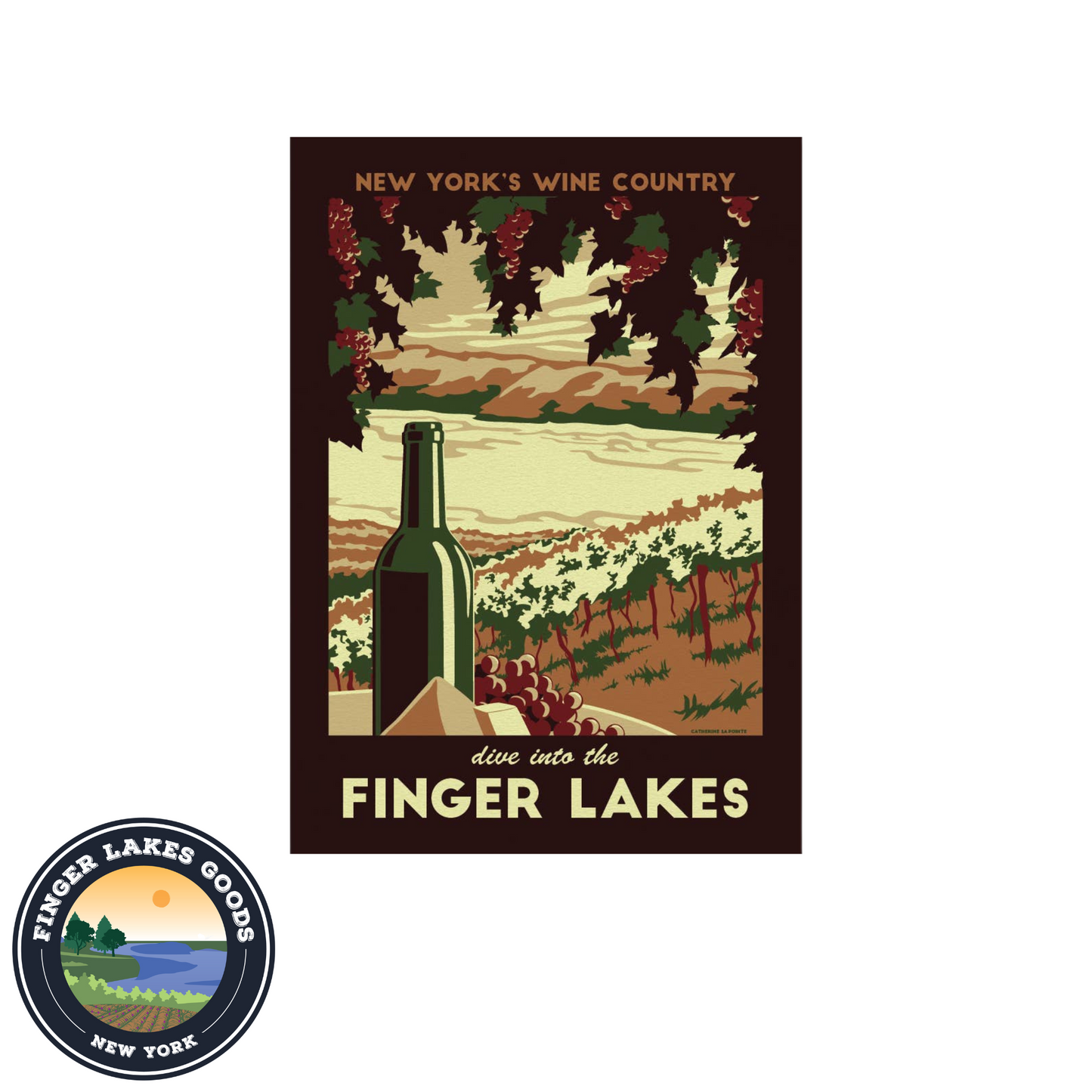 Finger Lakes Vintage Travel Vinyl Sticker Souvenir