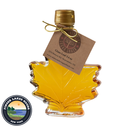 Skaneateles Sugar Shack 100% Pure Maple Syrup (3.4 oz Glass Leaf)