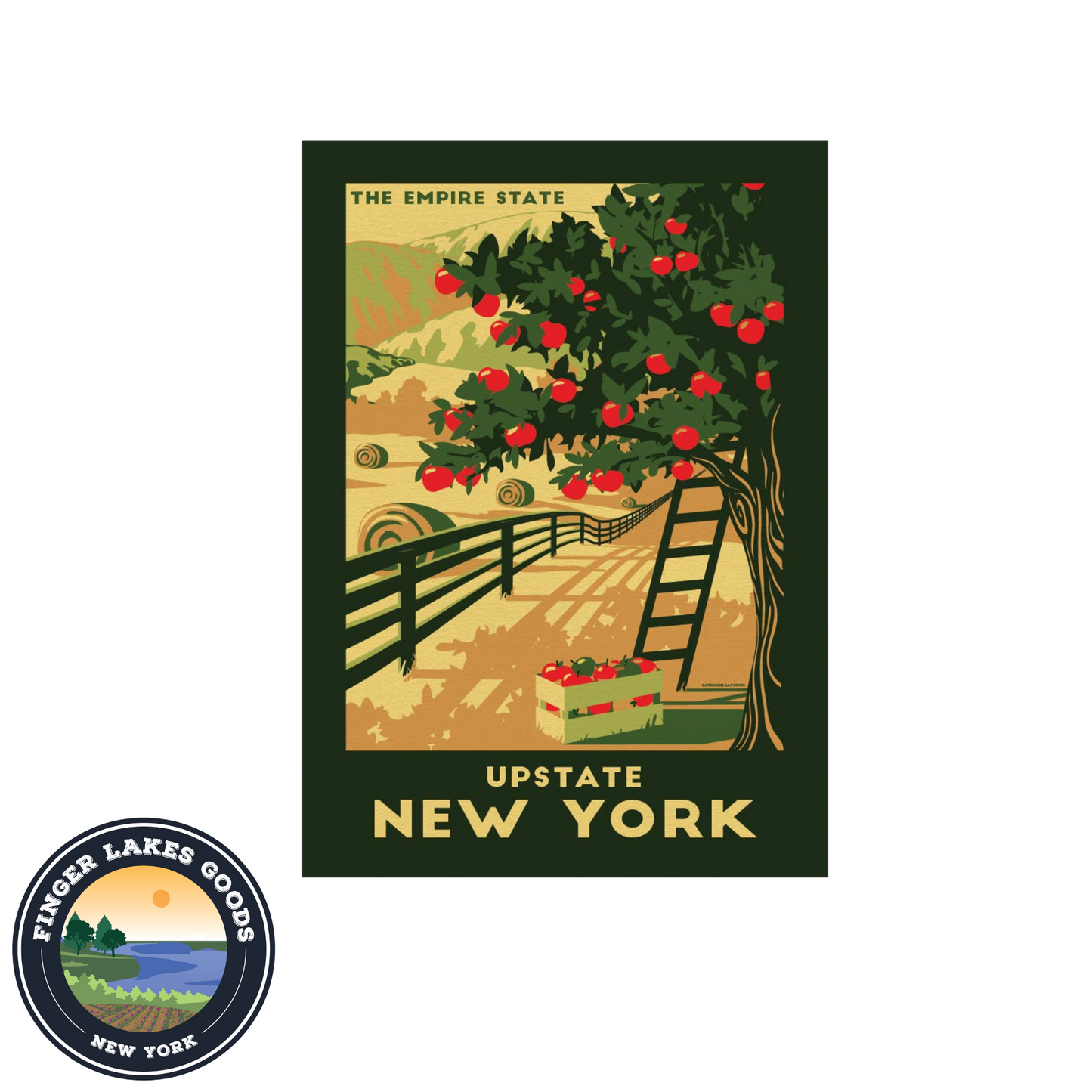 Upstate New York Vintage Travel Vinyl Sticker Souvenir