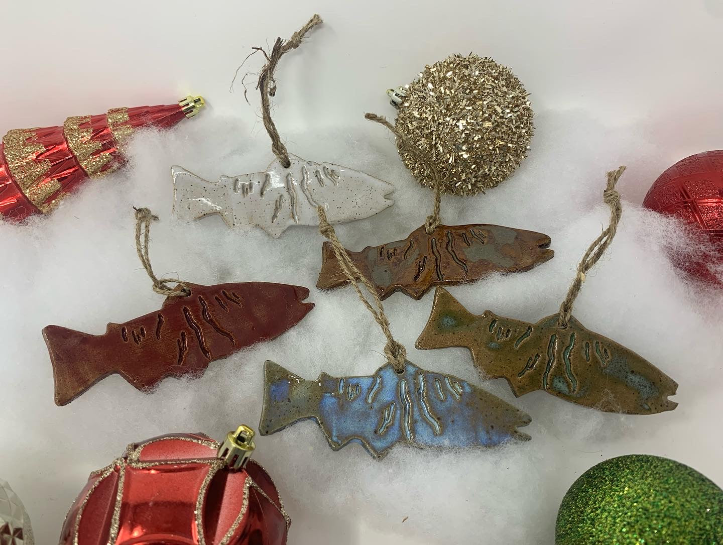 Finger Lakes Fish Pottery Ornaments