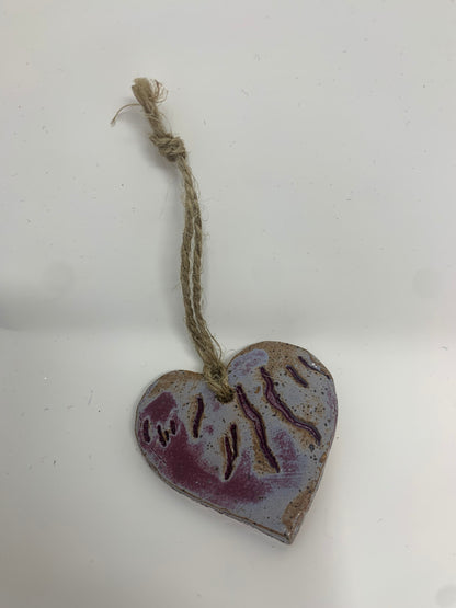 Finger Lakes Heart Pottery Ornaments