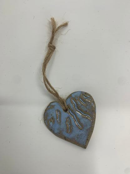 Finger Lakes Heart Pottery Ornaments