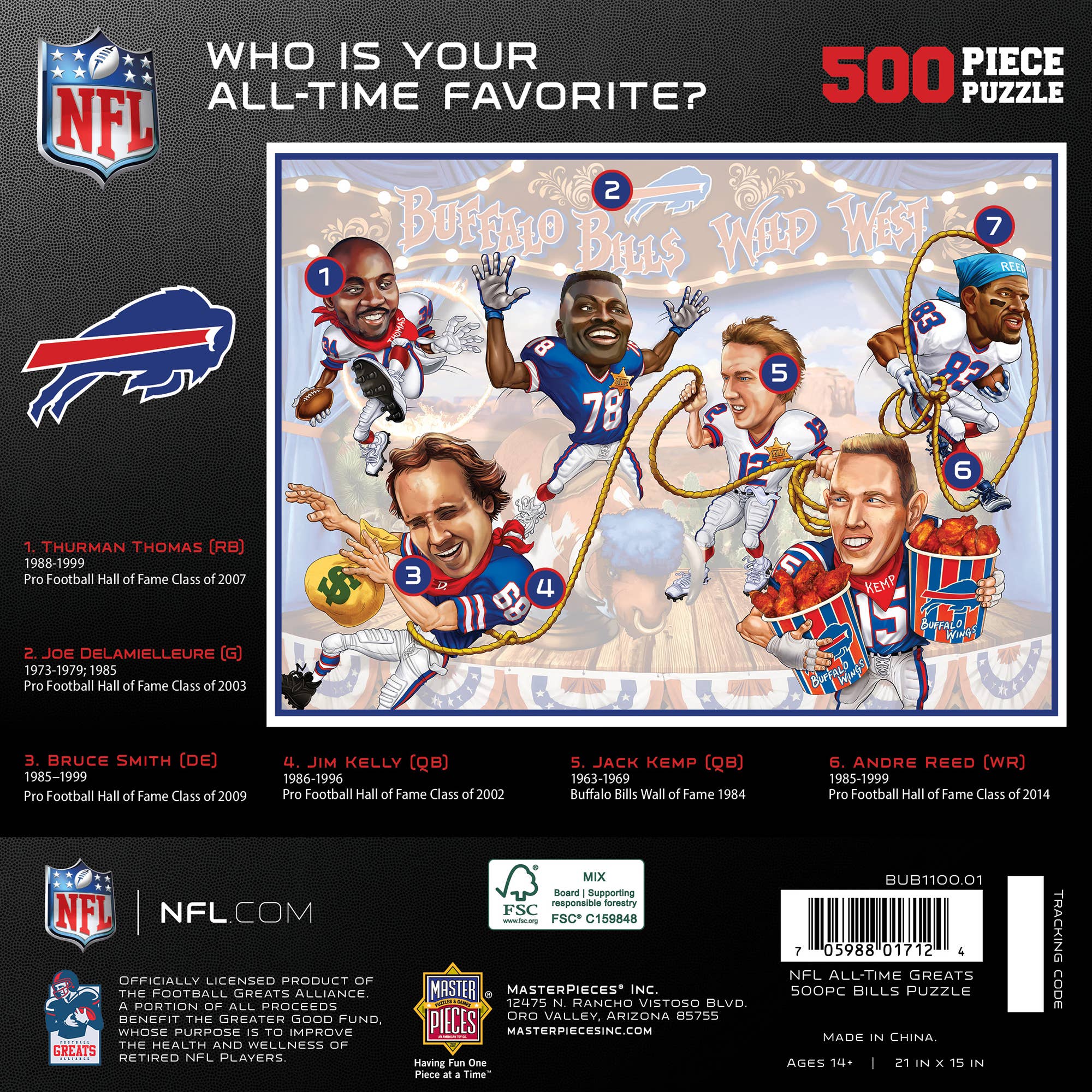 Buffalo Bills - All Time Greats 500 Piece Puzzle